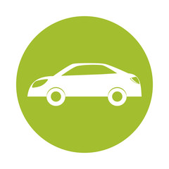 Canvas Print - Green eco energy car icon, vector illustration