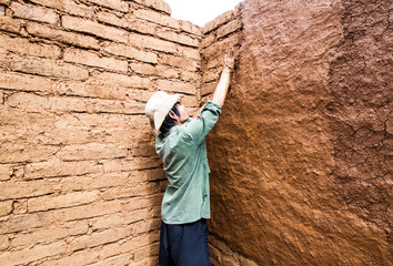 Wall Mural - Earthen plastering