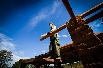 Wall Mural - Earthen house building