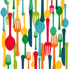 Sticker - assorted cutlery icons emblem  image vector illustration design 