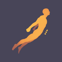 Wall Mural - hovering in air. man floating in the air. 3d model of man. .