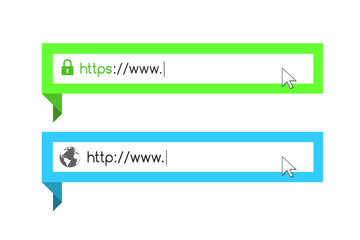 Fototapete - Address and navigation bar with http and https symbol. Eps10 vector illustration.