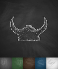 Wall Mural - Helm knight icon. Hand drawn vector illustration