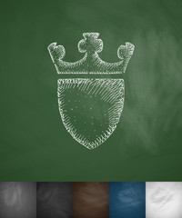 Poster - coat of arms icon. Hand drawn vector illustration