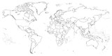 Fototapeta Mapy - political world map vector high detailed line art illustration