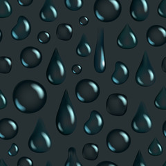 Poster - Shiny water drops seamless vector background