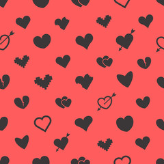 Poster - Happy valentines day seamless pattern. Valentines vector abstrac