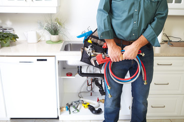 Plumber on the kitchen.