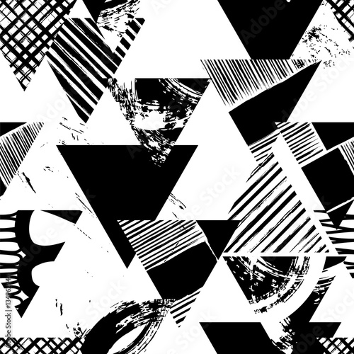 Nowoczesny obraz na płótnie abstract geometric background pattern, with triangles, paint str