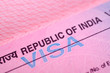 Indian visa in the passport