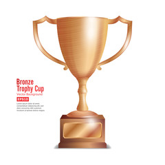 Sticker - Bronze Trophy Cup. Winner Concept. Award Design. Isolated On White Background Vector Illustration