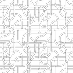 Tube turning fittings connection web seamless pattern wallpaper