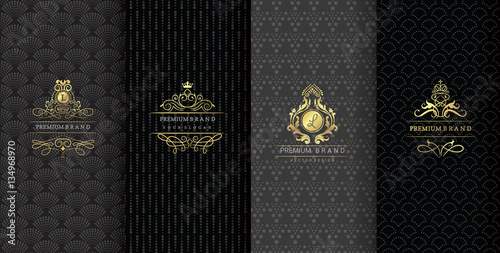 Fotografía Collection of design elements,labels,icon,frames, for packaging,design of luxury products