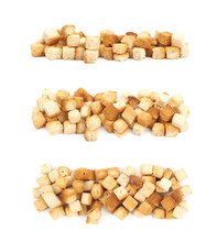 Pile Of Garlic Croutons Isolated