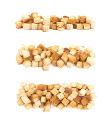 Poster - Pile of garlic croutons isolated