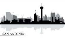 San Antonio City Skyline Silhouette Background