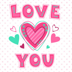 Canvas Print - Love you lettering template