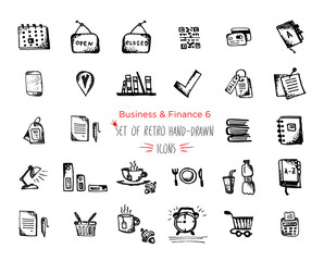 hand-drawn sketch finance web icon set - economy, money, , payments