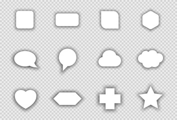 Poster - Vector Set of White Shapes With Transparent Shadows B
