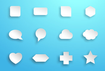 Leinwandbilder - Vector Set of 3d White Generic Icon Shapes With Shadows B