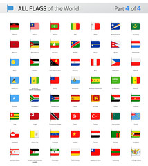 Wall Mural - All World Bookmark Label Vector Flags - Collection