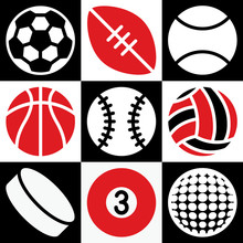 Sports Balls Checkerboard