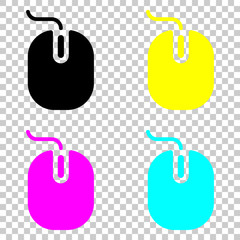 Poster - computer mouse icon. Colored set of cmyk icons on transparent background.