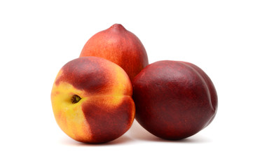 organic peach fruit on white background