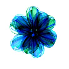 Simple Decorative Blue Green Flower On White Background