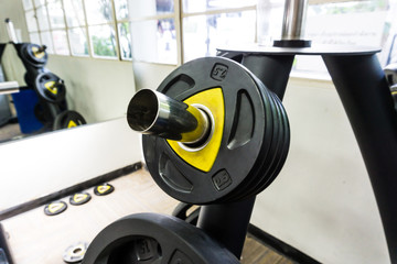 Fitness modern gym interior with equipment