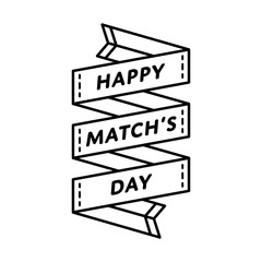 Wall Mural - Happy Match day emblem isolated raster illustration on white background. 2 march world holiday event label, greeting card decoration graphic element