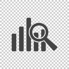 Poster - Business graph icon. Chart flat vector illustration on white background.