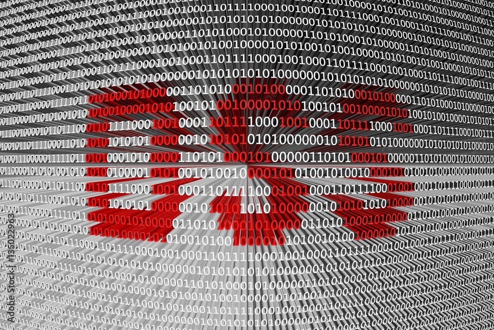 dss in the form of binary code, 3D illustration