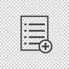 Poster - Add list document icon vector flat illustration. Isolated documents symbol. Paper page graphic design pictogram