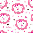 © annata78 - Seamless pattern with cute baby girl lions