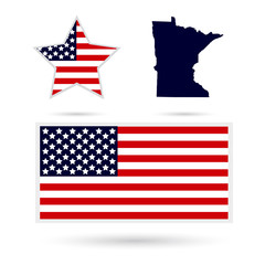 map of the u.s. state of minnesota on a white background. americ