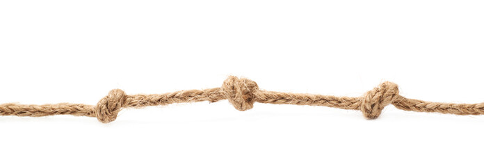 Wall Mural - Knots on a rope string isolated