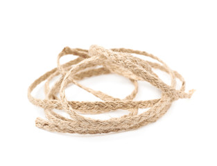 Wall Mural - Pile of a linen rope string isolated