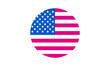 Pictogram - American Flag Circle Flat Design - Object, Symbol, Icon