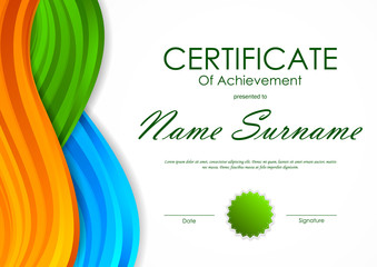 Wall Mural - Certificate of achievement template