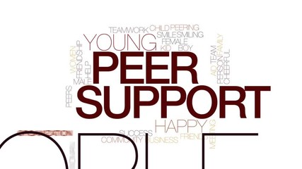 Canvas Print - Peer support animated word cloud, text design animation. Kinetic typography.