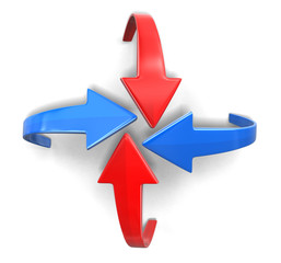 Poster - Set of color vector arrows. Image with clipping path