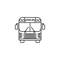 School bus line icon, student transport, high school service vector graphics, a linear pattern on a white background, eps 10.