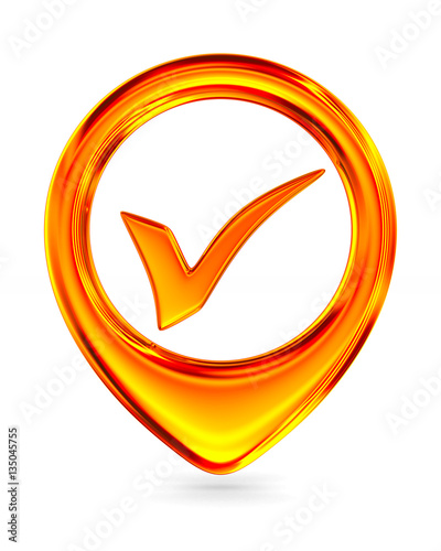 Red marker on white background. Isolated 3D image