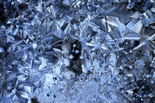 Texture Ice Crystals Blue Cold Background