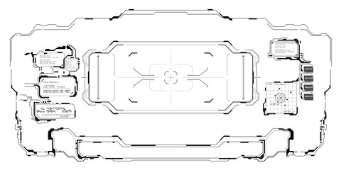 Wall Mural - Futuristic user Target Black and White interface.