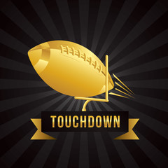 Wall Mural - Vector of American football touchdown with gold theme template.