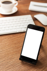 Aufkleber - phone mobile on table showing blank screen