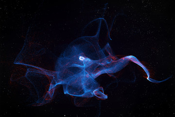 Poster - Abstract Space with Stars, Nebula and Galaxy. 3d Rendering