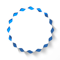 Poster - White Wave Circle Button. 3d Rendering